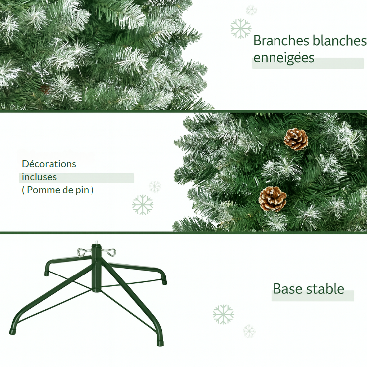 Sapin de Noël Artificiel Neige et Pommes de Pin