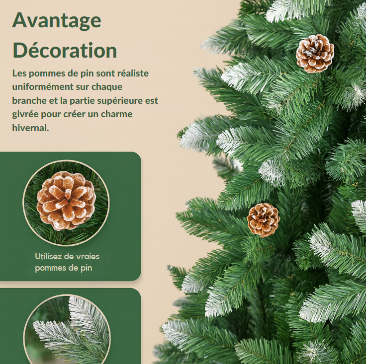 Sapin de Noël Artificiel – Effet Neige Réaliste