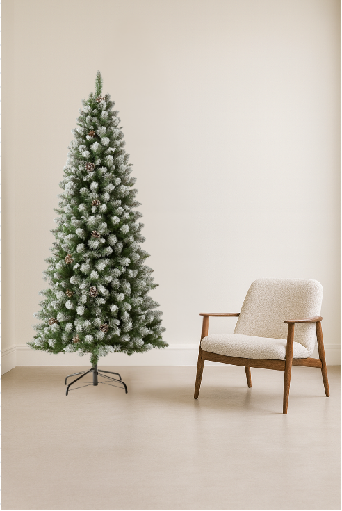 Sapin de Noël Artificiel Neige et Pommes de Pin