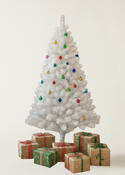 Sapin de Noël Blanc  – Élégance Pure et Ambiance Féérique