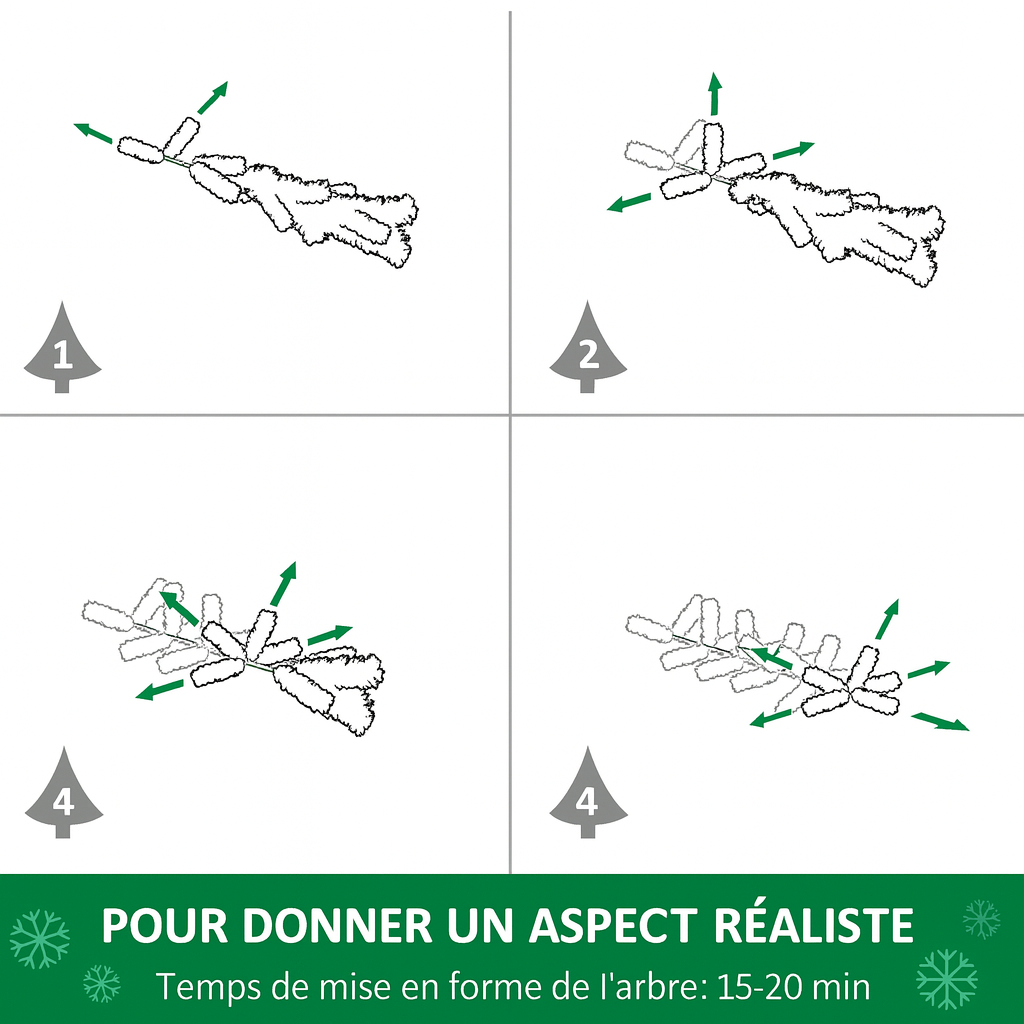 Sapin de Noël Artificiel Neige et Pommes de Pin