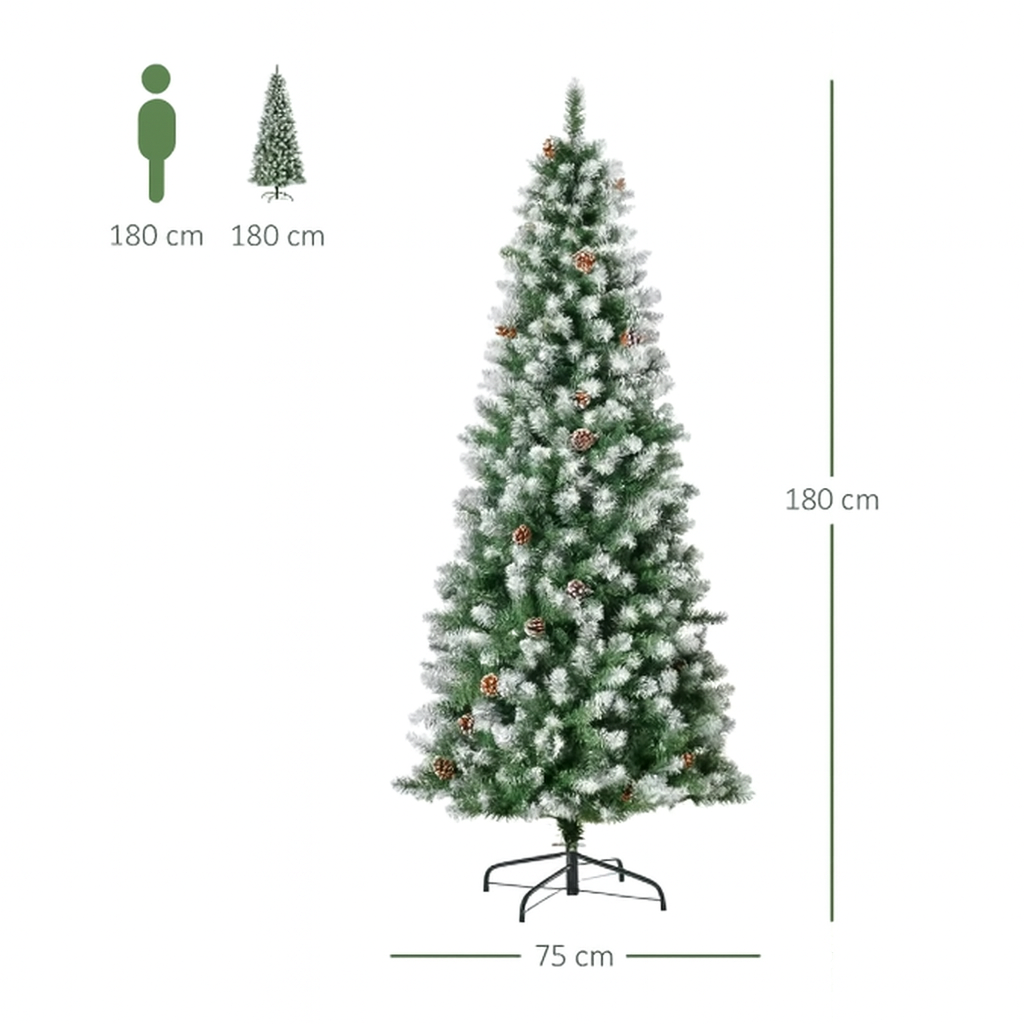 Sapin de Noël Artificiel Neige et Pommes de Pin