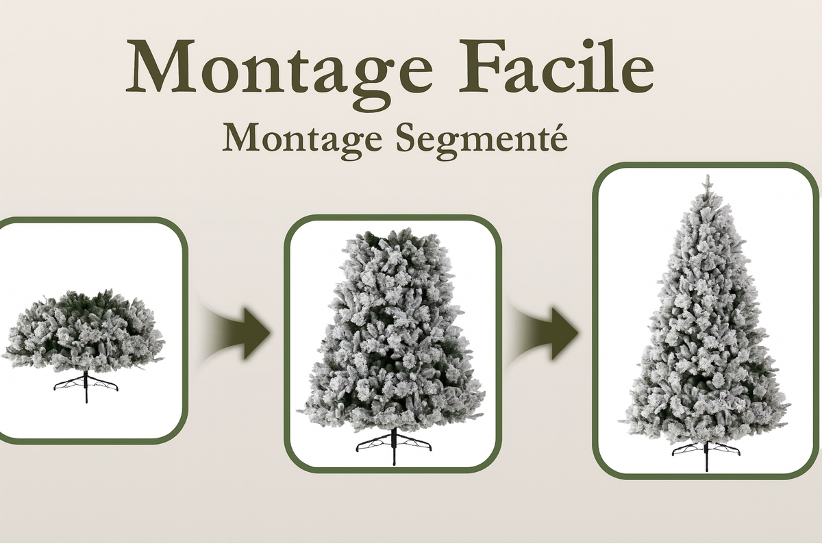 Sapin de Noël Artificiel Enneigé avec Lumières LED Chaudes