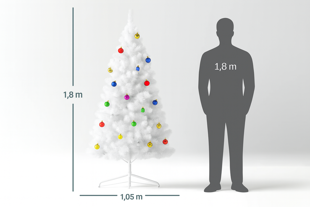 Sapin de Noël Blanc  – Élégance Pure et Ambiance Féérique