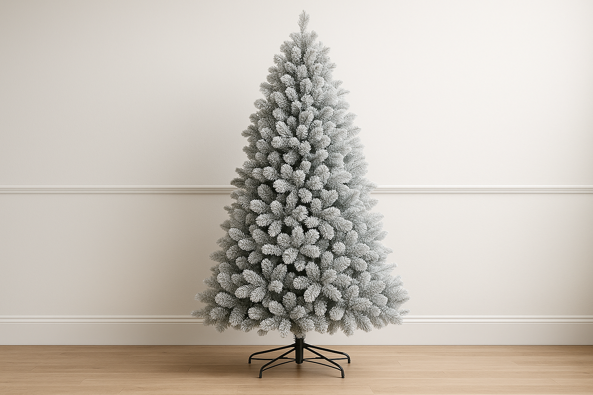Sapin de Noël Artificiel Enneigé avec Lumières LED Chaudes